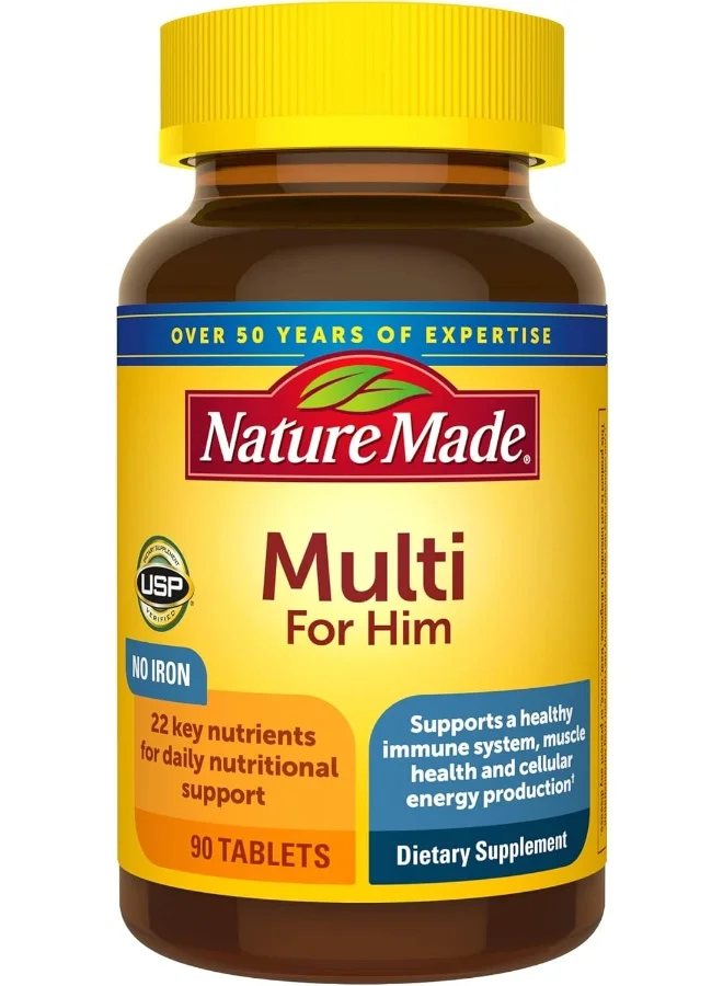 Premium Daily Multivitamin Tablets for Men Nutritional Support (90 Count) 4ehe3