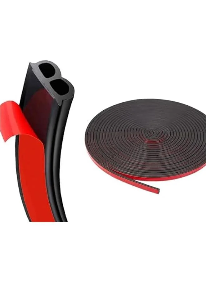 HOOKOR B-Shape Car Door Edge Trim Seal Strip (16 Metre, Black) Automotive Weatherstrip for Soundproofing and Protection vnl0r