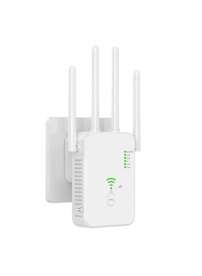 KOWVOWZ WiFi Extender Signal Booster Dual-Band 1200Mbps High-Speed Wireless Repeater for Home (Beige, 1 Unit) 24mqn