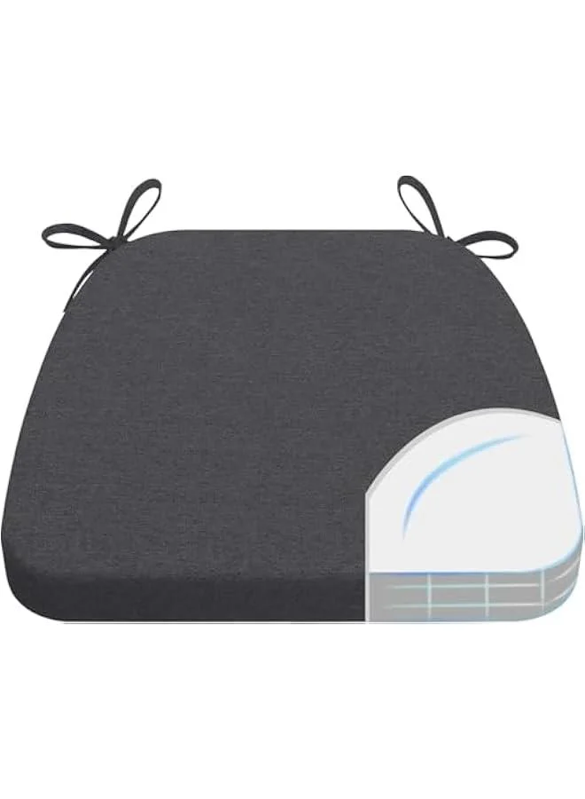 HOOKOR Dining Chair Cushion Memory Foam Seat Pad with Non-Slip Backing and Ties (Dark Grey, 43 cm x 41 cm) x9k0y