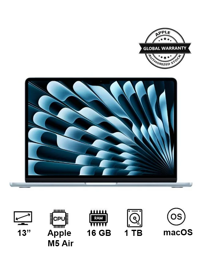 Premium Smart Laptop Air 13-Inch Display 16GB RAM 1TB SSD 10-Core CPU Sky Blue (13 Inch) lvfy3
