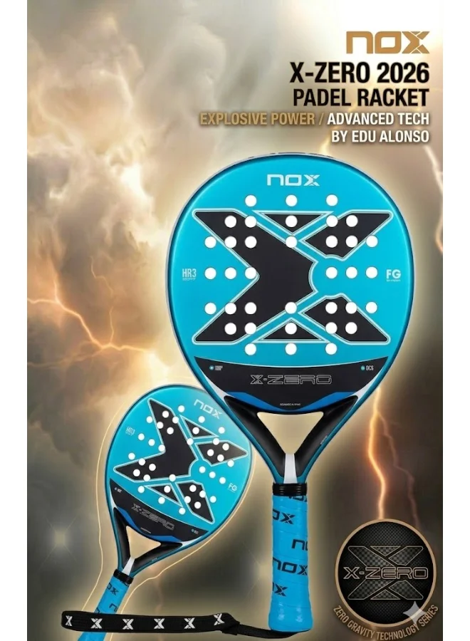 X-Zero Padel Racket Premium Round Shape Control Paddle for Beginners (Blue, 4-inch Grip) 8ma1o