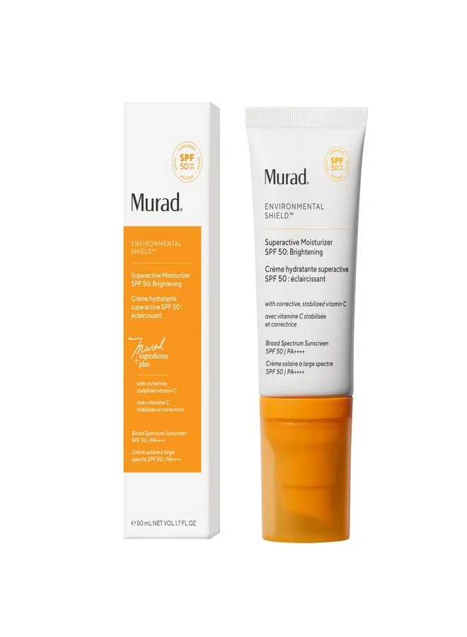 Premium Brightening Facial Moisturizer SPF 50 with Vitamin C Hydrating Sunscreen for Mature Skin (50 mL) jm3nq