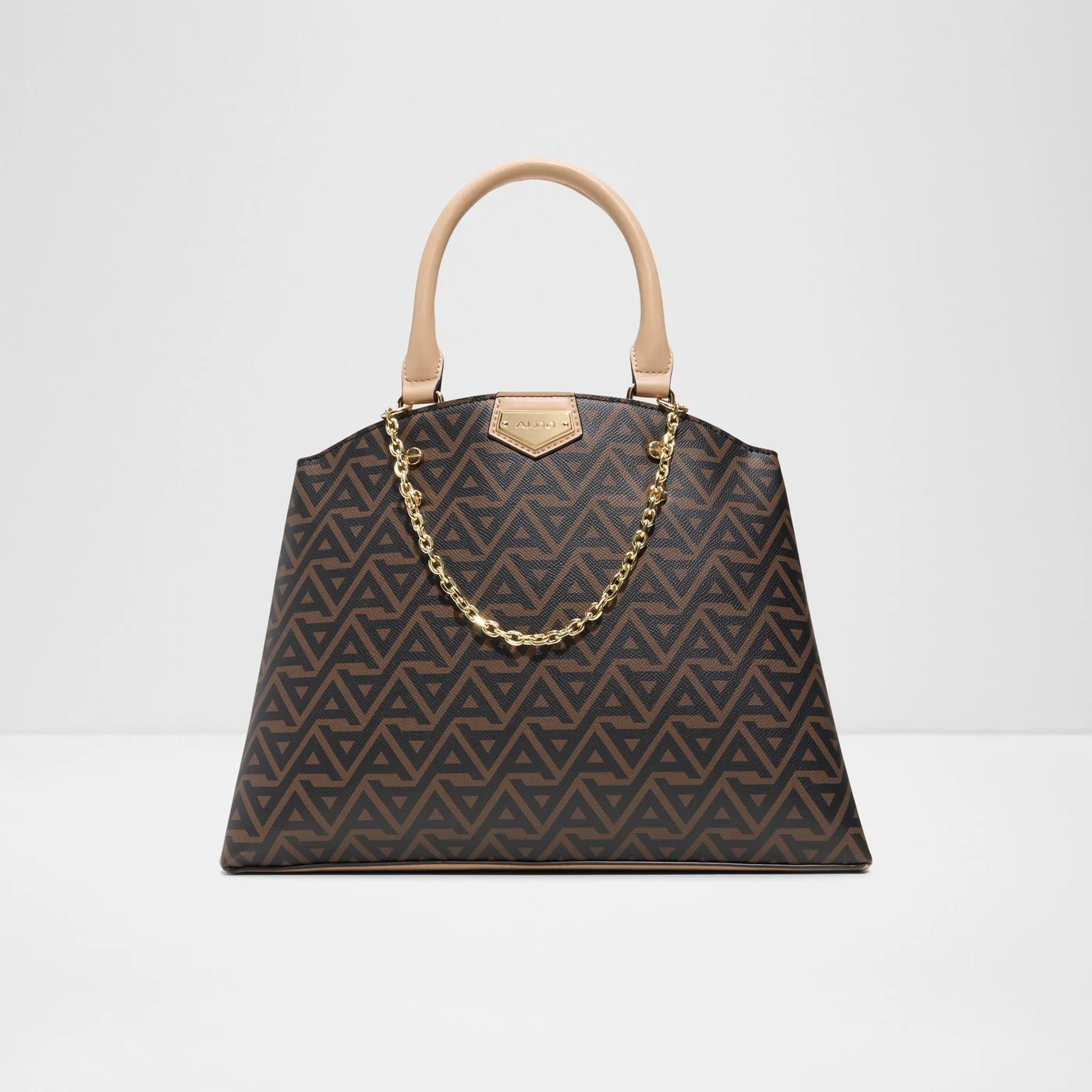 Premium Structured Satchel Handbag with Elegant Gold-Tone Hardware and Detachable Shoulder Strap (One Size) rfgdb