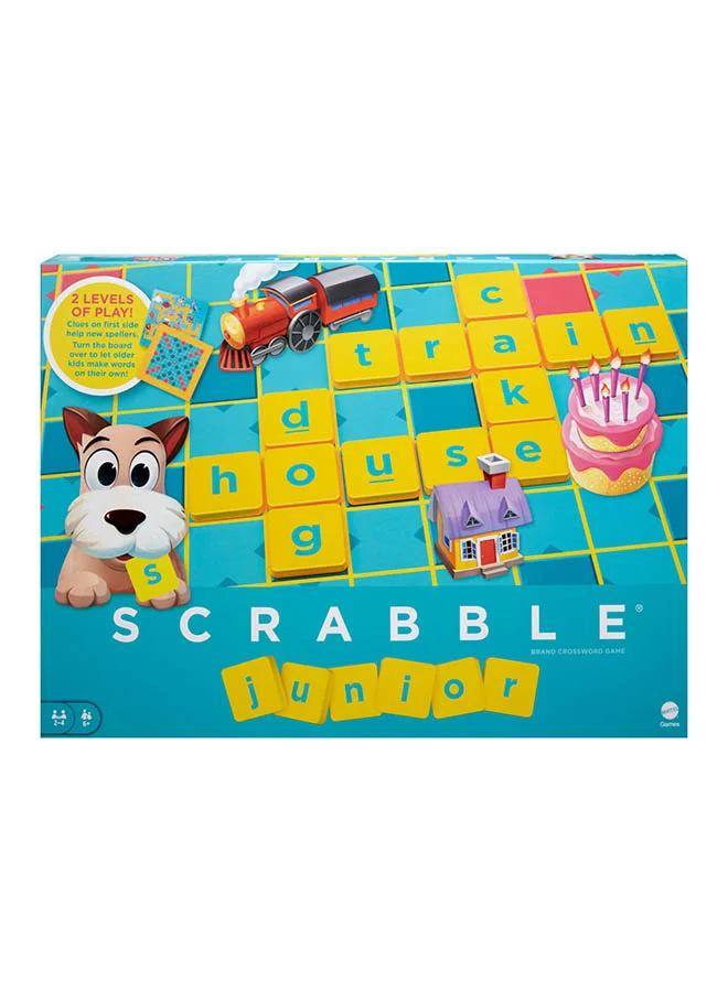 Junior Word Matching Board Game 2-in-1 Educational Activity Set with 101 Letter Tiles and Scoring Chips for Kids (Multi-Color, 1 Set) dnj25