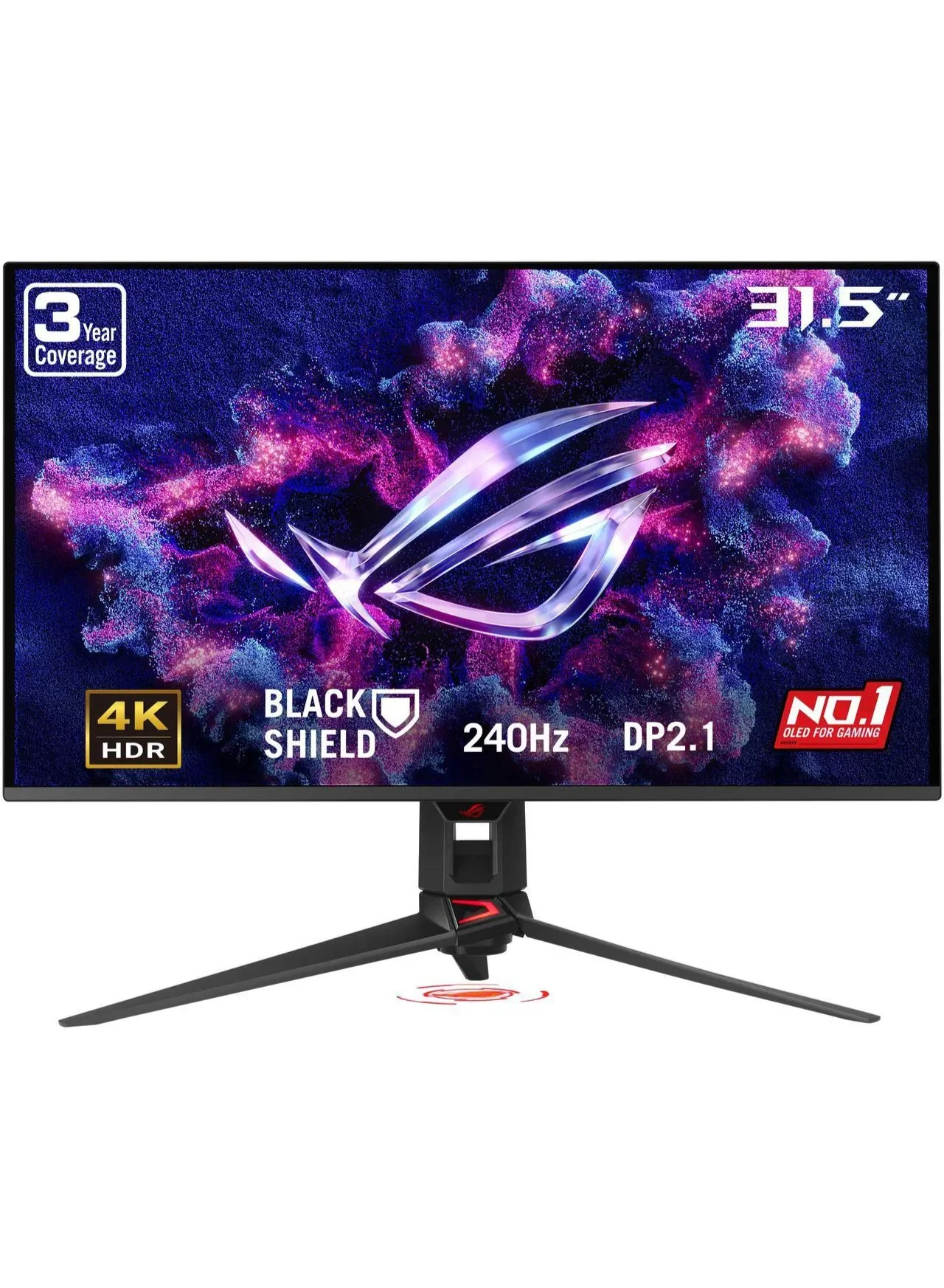 Premium 32-inch 4K UHD OLED Gaming Monitor 240Hz Ultra-Fast Response HDR Display with Adjustable Ergonomic Stand (Black, 81 cm) vid93