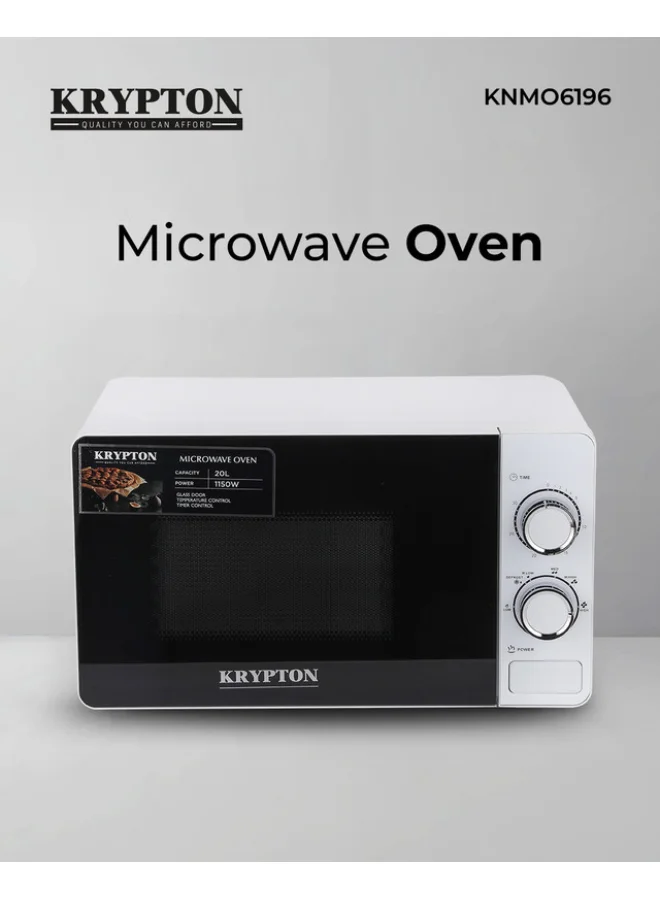 Krypton Countertop Microwave Oven 700W 20L Capacity with 5 Power Levels and 30-Minute Timer (White) amwrr