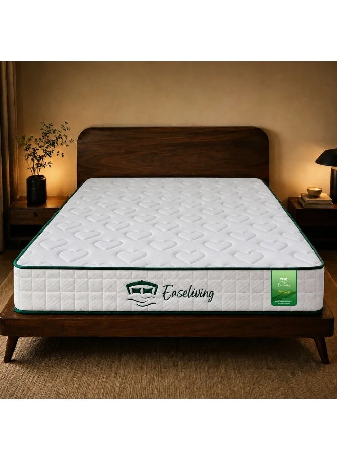 EASELIVING Orthopedic Pocket Spring Mattress Premium Medium Firm Support with Motion Isolation (180x200 cm, 24 cm Thickness) o4ogr