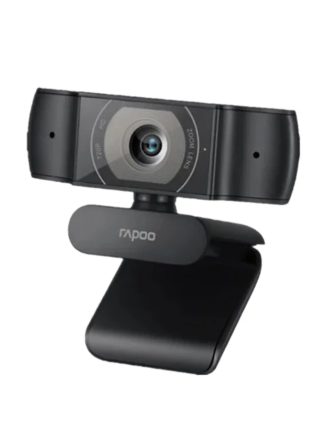 Rapoo C200 HD 720p Webcam with Built-in Microphone for Video Conferencing and Streaming (Black) kn7je