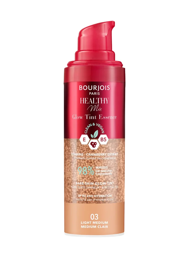 Bourjois Paris Healthy Mix Glow Tint Essence Lightweight Radiant Foundation (Light Medium, 30 mL) ticmn