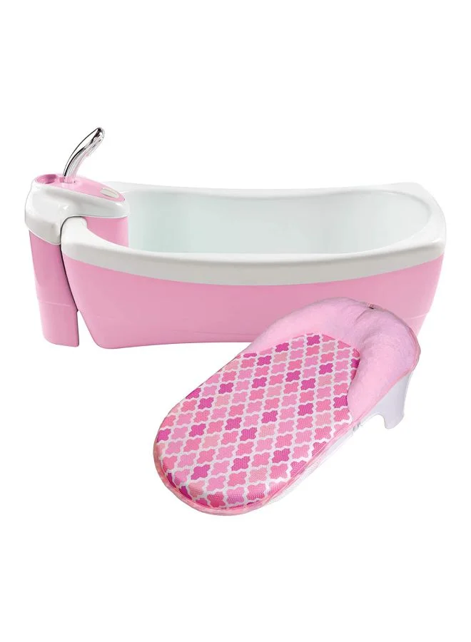 Premium Newborn Spa Bath Tub with Shower Attachment, Ergonomic Design for Infants (Pink, 45.7x25.4x73.7 cm) np302