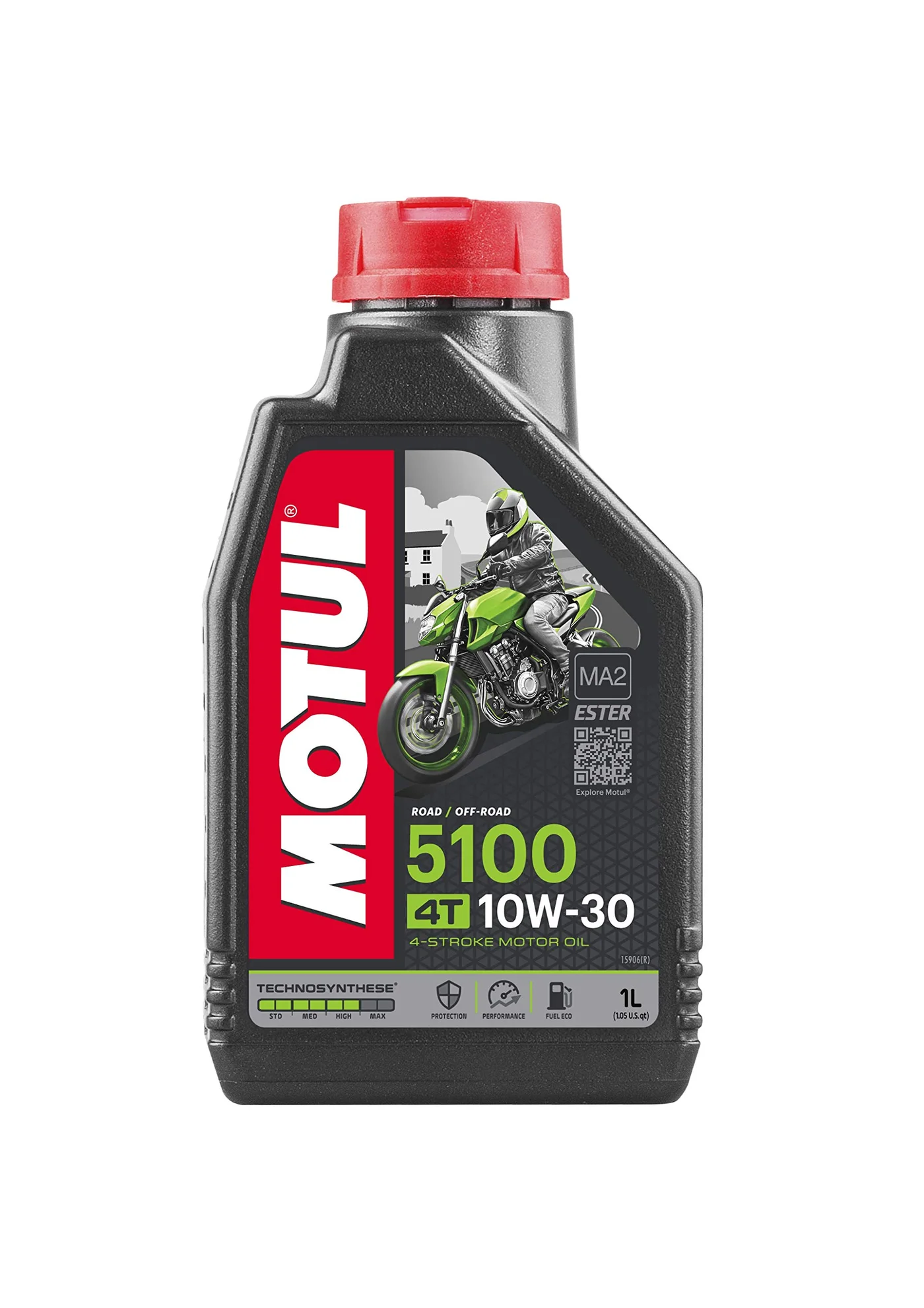 Motul 5100 4T 10W-30 Semi-Synthetic Engine Oil for Motorcycles (Premium Performance, 1 L) 0aitp