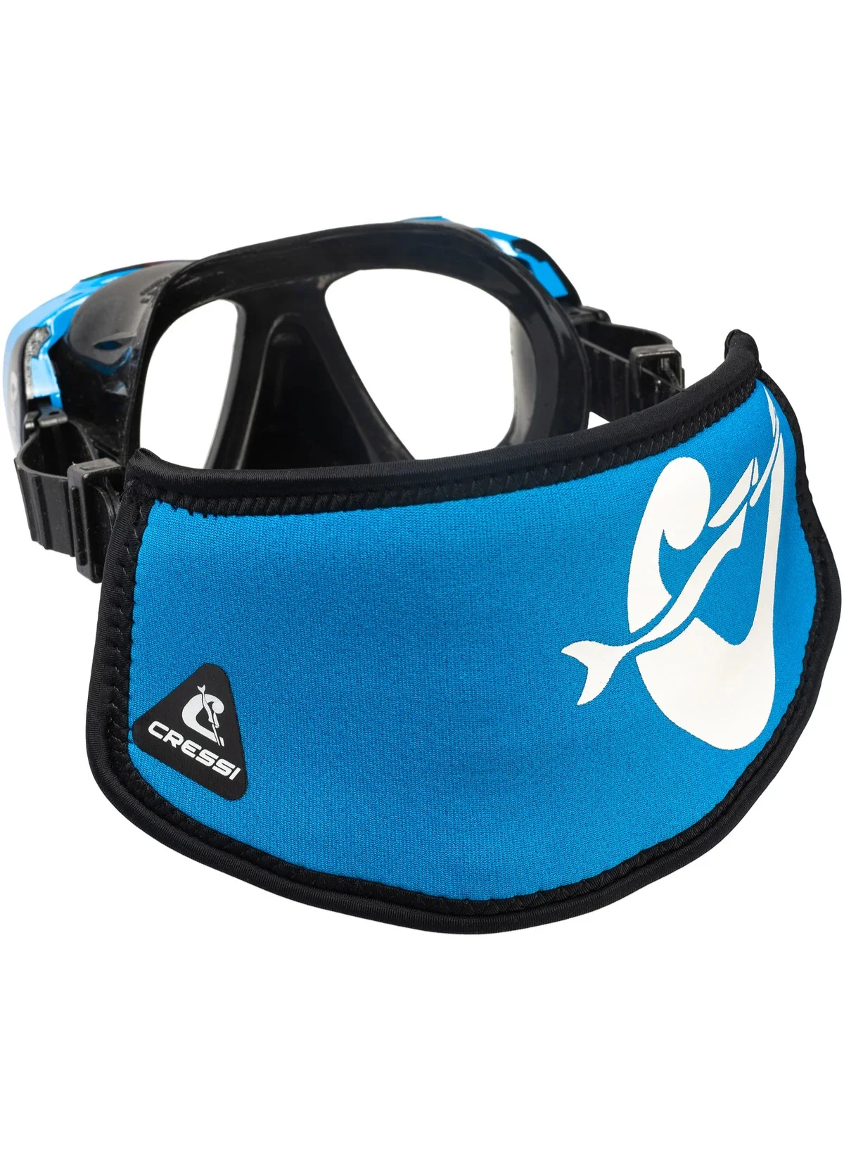 Premium Neoprene Mask Strap Cover for Diving and Snorkeling (Blue/White, One Size) amnlg
