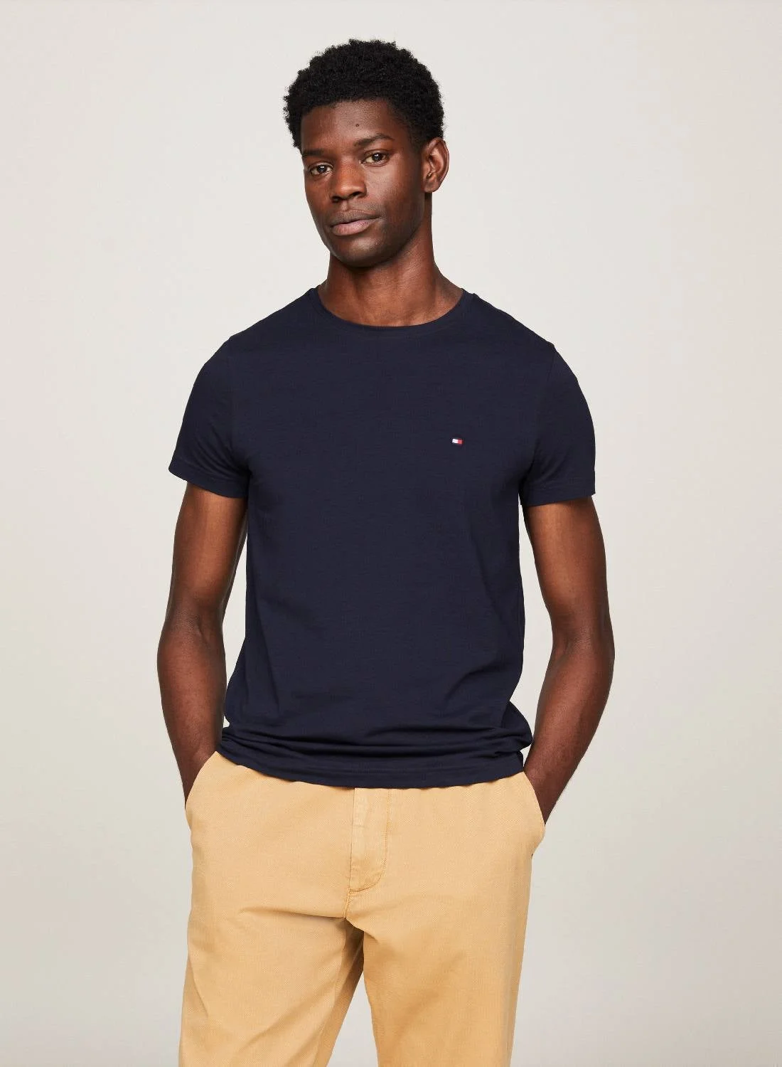 Premium Slim Fit Stretch T-Shirt for Men (Solid, Medium) xah12