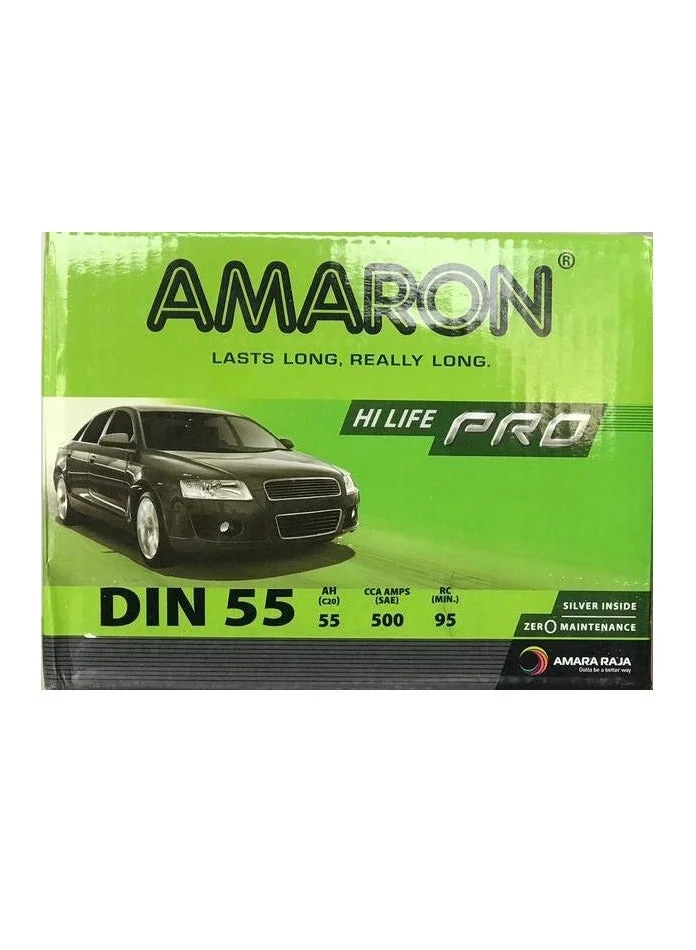 Amaron Car Battery 12V 55Ah (DIN55L-MF Maintenance-Free Automotive Power Unit) 9jq6h