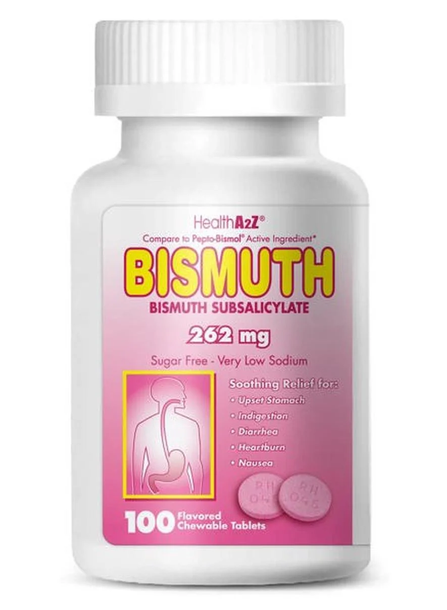 HealthA2Z Bismuth Subsalicylate 262mg Digestive Support Tablets (100 Count) apnjh