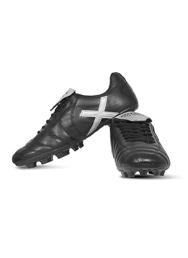 Vector X Dynamic Football Shoes Synthetic Leather Lace-Fastening Cleats for Men (Black, 42 EU) vpprg