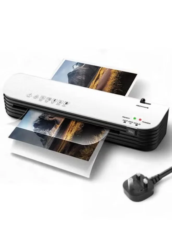 KLNAMAEAAN A4 Document Laminator Machine with Hot and Cold Modes, Anti-Jam ABS Button, Premium Thermal Laminating System for Photos and Office Documents (A4 Size) layjc