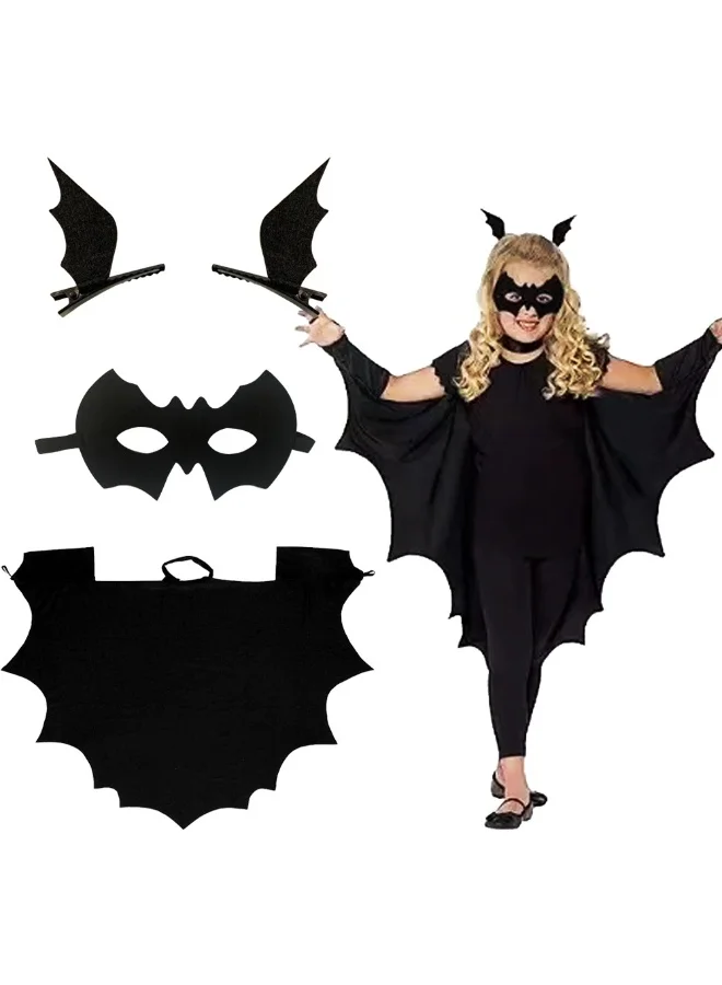 NIBEMINENT Halloween Bat Cape Costume for Kids Performance Outfit (Black, One Size) m8n9q