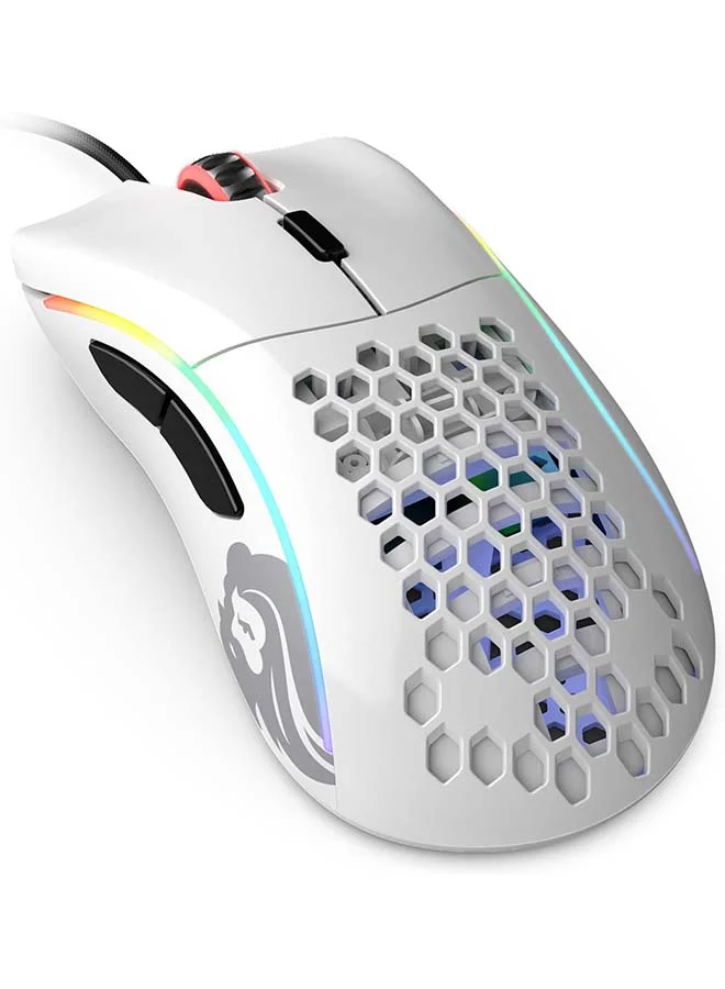 Premium Wired Gaming Mouse Ergonomic Lightweight Design (Glossy White) xiqry