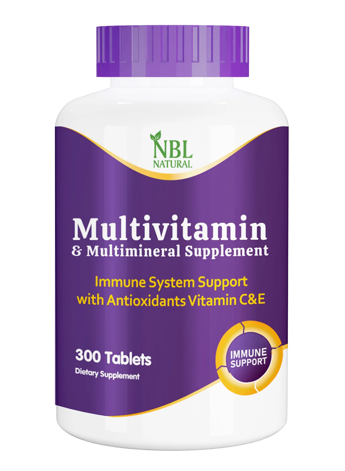 NBL Natural Multivitamin Supplement for Women and Men Premium Daily Health Support (300 Tablets) 03uy5