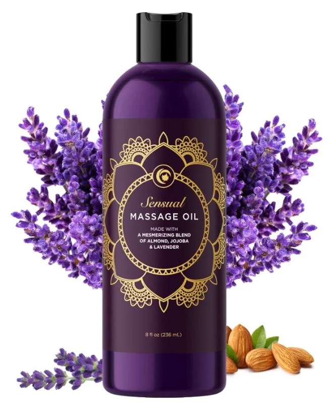 Maple Holistics Aromatherapy Massage Oil Premium Lavender & Sweet Almond Oil Blend for Full Body Relaxation (236 mL) n7rdu