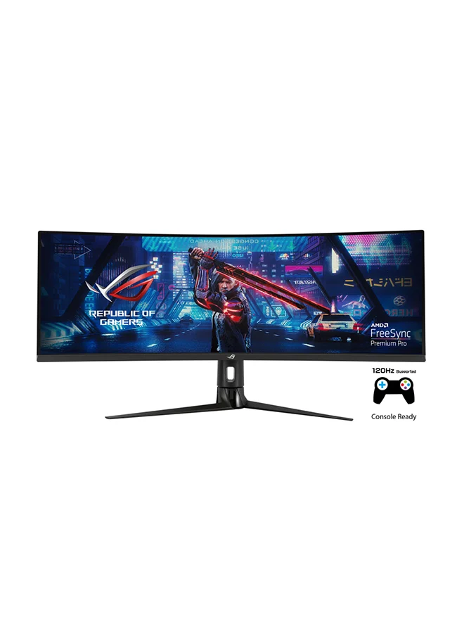 Premium Curved Gaming Monitor 49-inch Ultra-Wide Display Dual FHD Resolution 144Hz Refresh Rate (Black, 49 inch) a0ikx