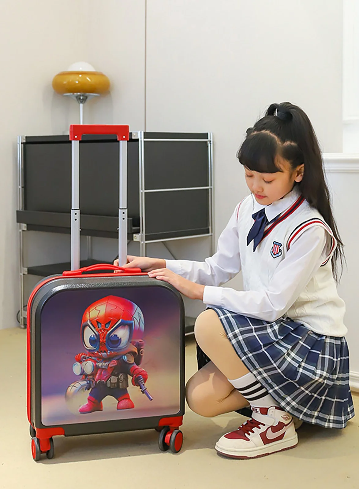 Premium Kids Rolling Luggage 3D Cartoon Travel Trolley Case (ABS PC Material, 50 cm) pv6r4