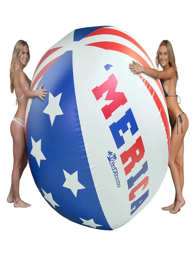 Premium Giant Inflatable Beach Ball Patriotic Design Extra Large Jumbo Pool Toy (6 ft) msxrj