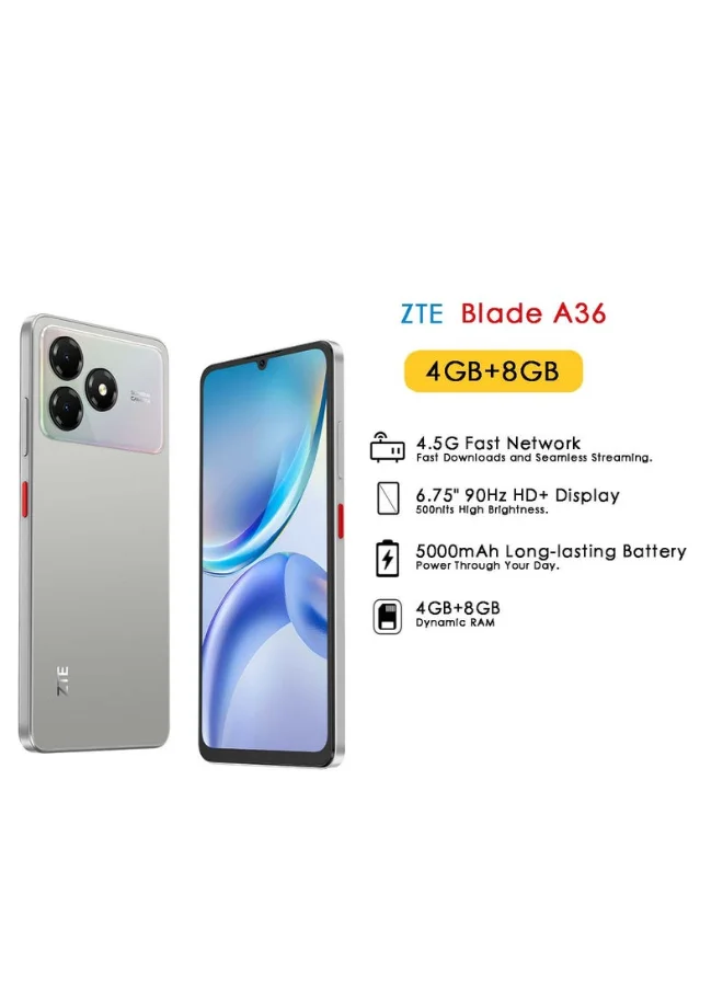 ZTE Blade A36 Smartphone 4G Dual SIM 12GB RAM 64GB Storage 6.75-inch Display (Titanium Gold) m66xs
