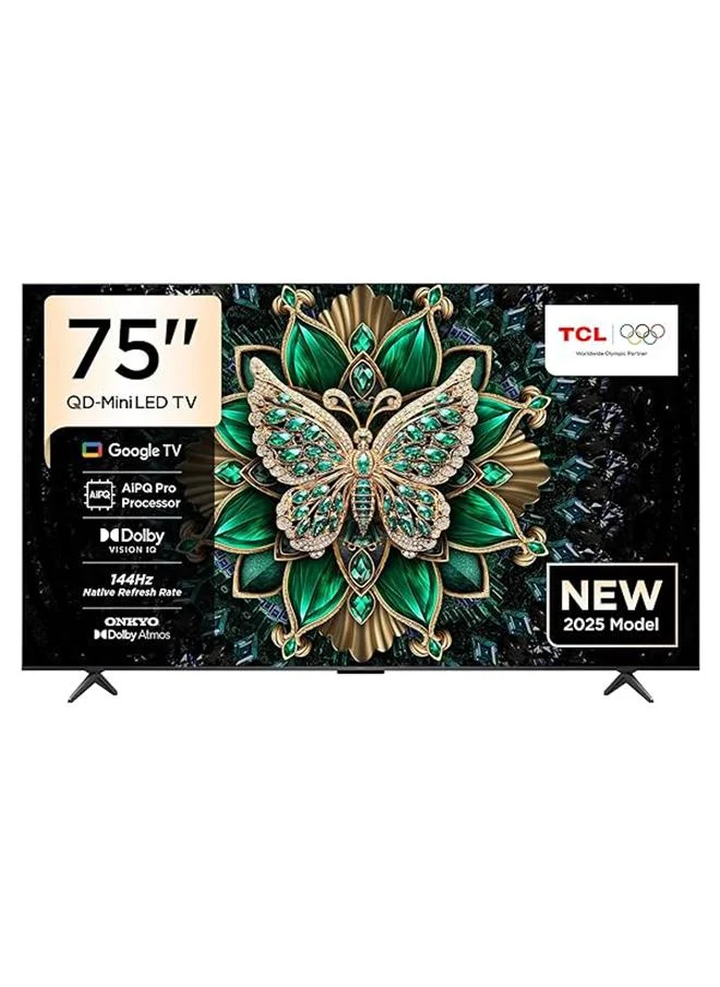 Premium 75 Inch 4K QD-Mini LED Smart TV with 144Hz Refresh Rate and Dolby Atmos (Black, 75 Inch) kz4qk