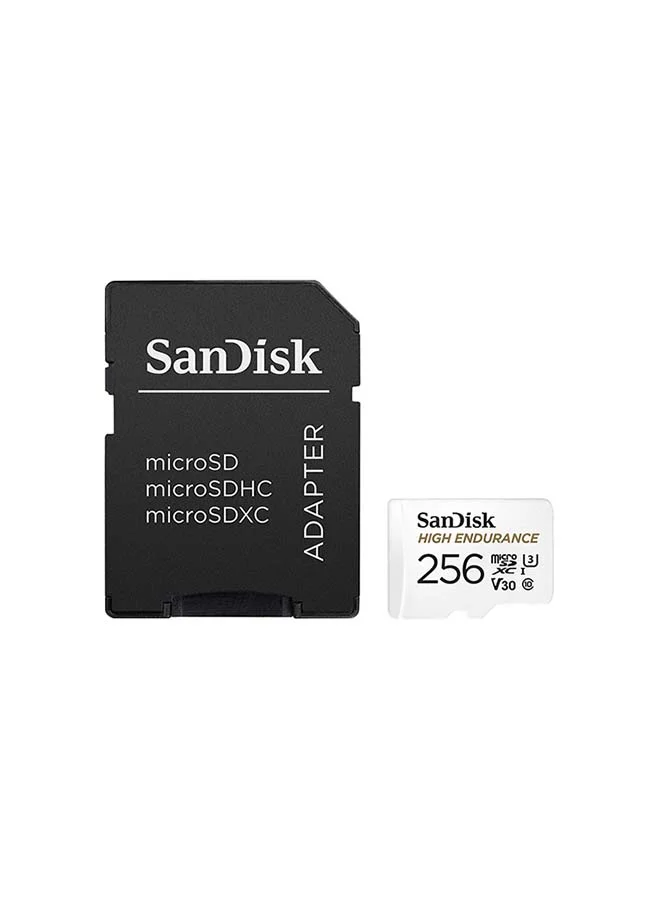 High Endurance microSDXC Memory Card with SD Adapter (256 GB) for Dash Cams and Home Security Systems 8edzb