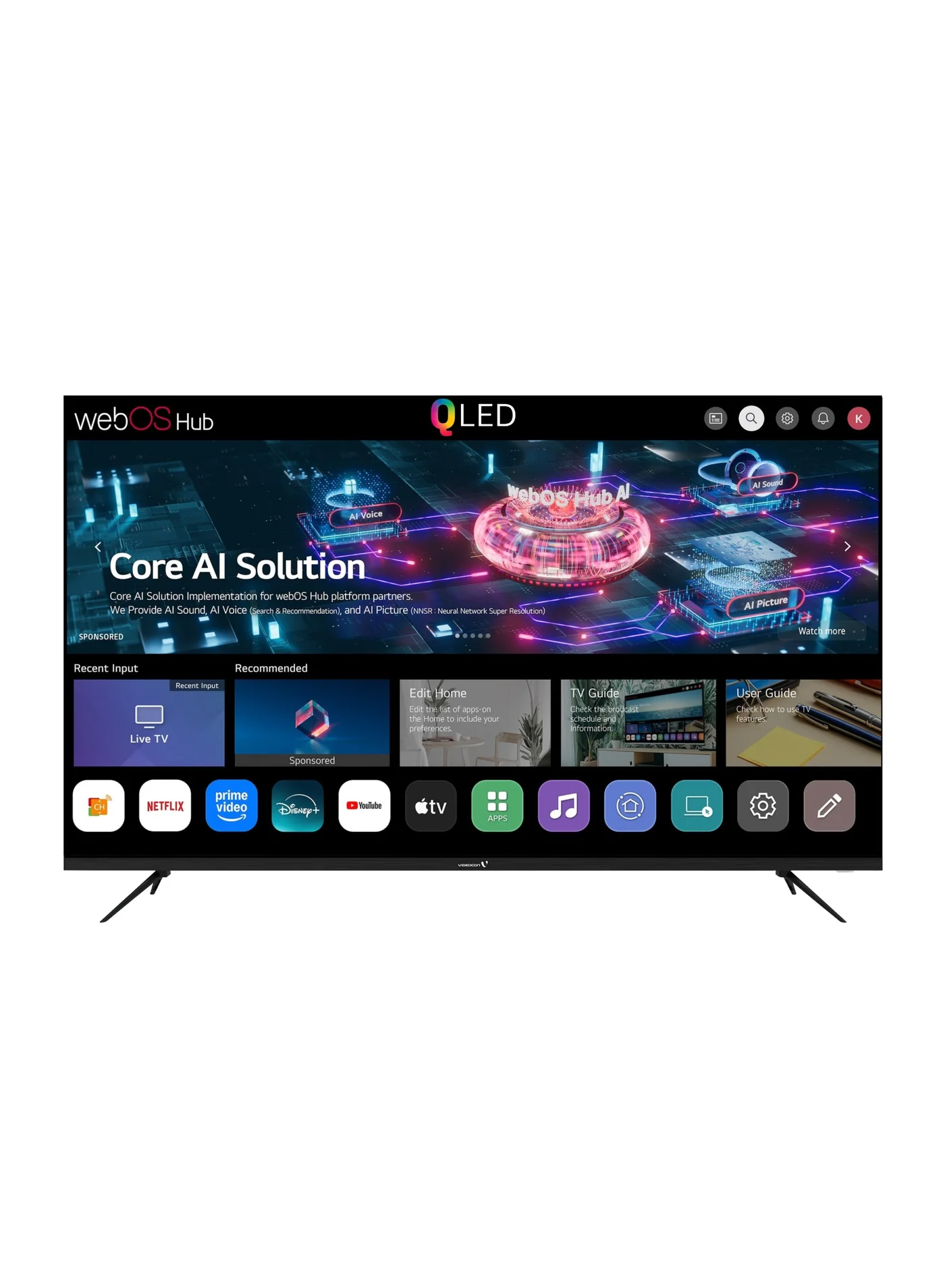 Premium 75 Inch QLED 4K UHD Smart TV Edgeless Display with WebOS Hub and Magic Remote (Black, 75 Inch) b933e