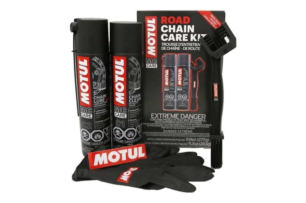 MOTUL Motorcycle Chain Maintenance Kit C1 Chain Cleaner and C2 Chain Lube System (400 mL + 400 mL) qroz3