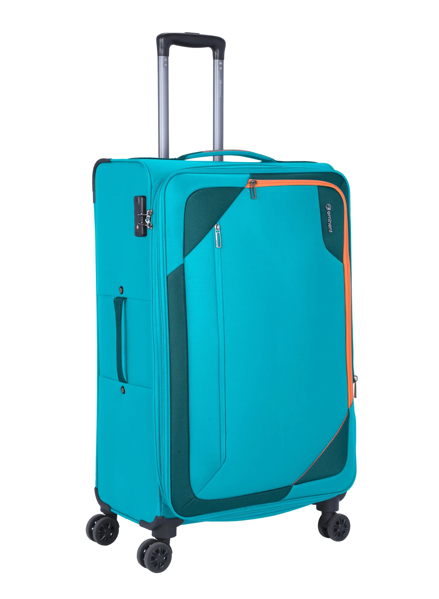 Eminent Expandable Soft Shell Trolley Luggage Lightweight Travel Suitcase with TSA Lock and Double Spinner Wheels (Green, 61 cm) gnlc9