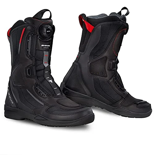 Premium Motorcycle Riding Boots for Women Vented Reinforced Lightweight Biker Footwear with ATOP Fast Closure System and Ankle Protection (Black, 38) t5byj