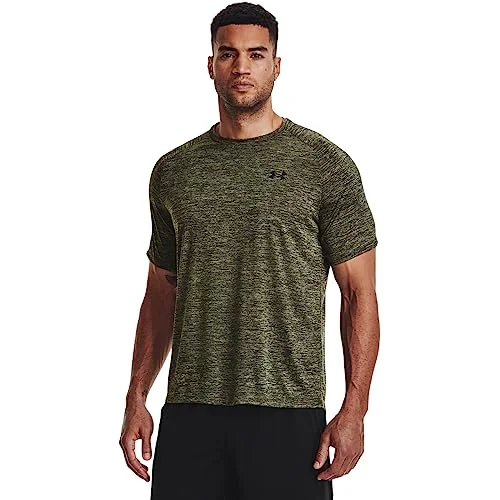 Premium Athletic Tech Short Sleeve T-Shirt Moisture-Wicking Performance Top for Men (Green, Medium) qu11l