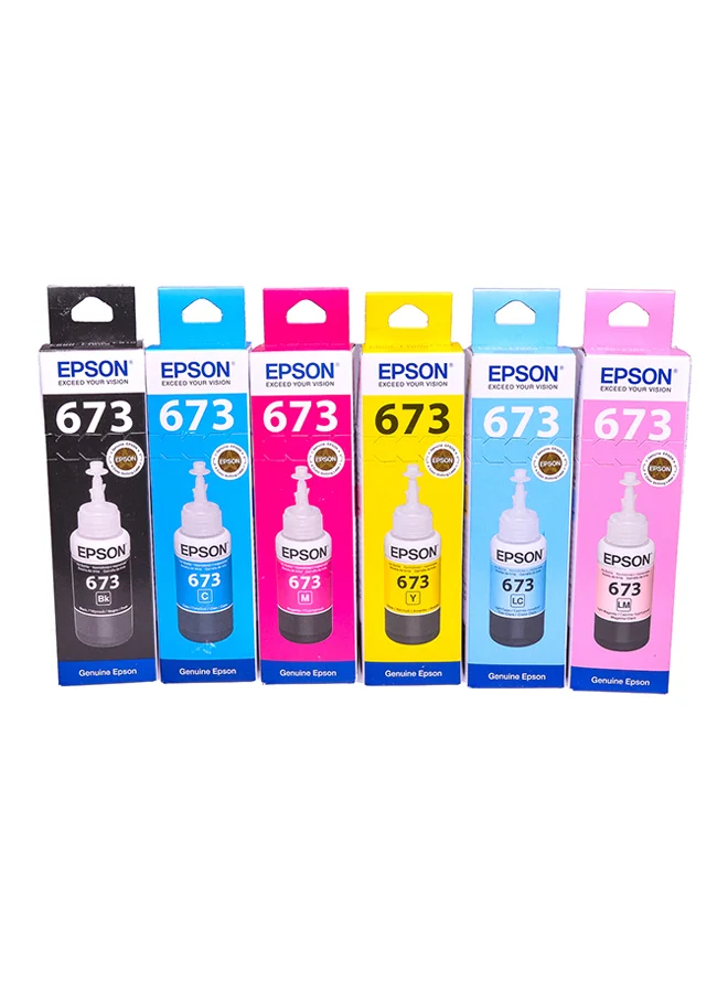 Premium Refill Ink Set for Printers (6-Piece, Multicolour, 420 mL) d8lmj