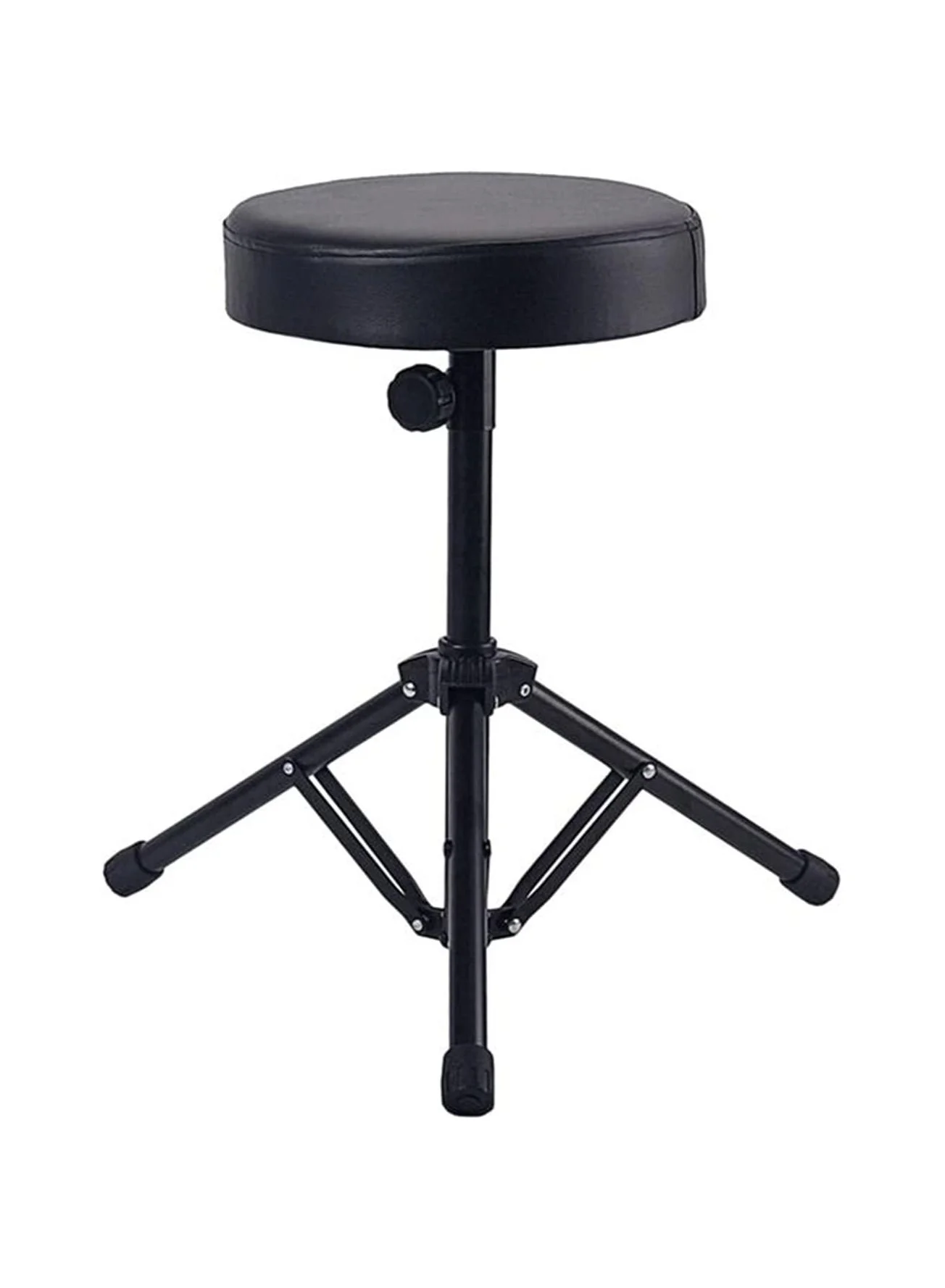 Megarya Adjustable Drum Seat and Piano Stool with Padded Leather Cushion (Foldable Metal Stand, Black) gvagh