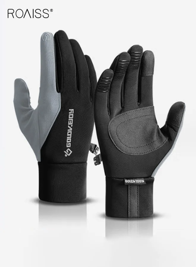 Roaiss Outdoor Waterproof Thermal Gloves Touchscreen Compatible Winter Cycling Skiing Gear (Unisex, One Size) 19b65
