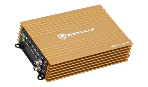 Premium 2-Channel Car Audio Amplifier Class D Design High Efficiency Power Output (Gold, 1600W) z5pyf