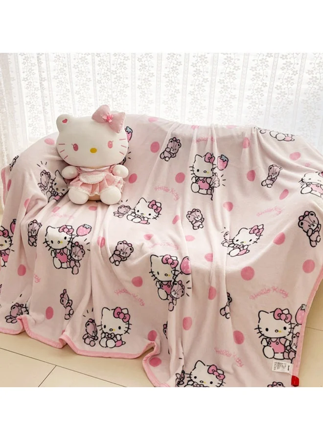 Premium Cartoon Character Plush Blanket Double-Sided Soft Nap Throw for Kids (Pink, 100cm x 150cm) zrkhc