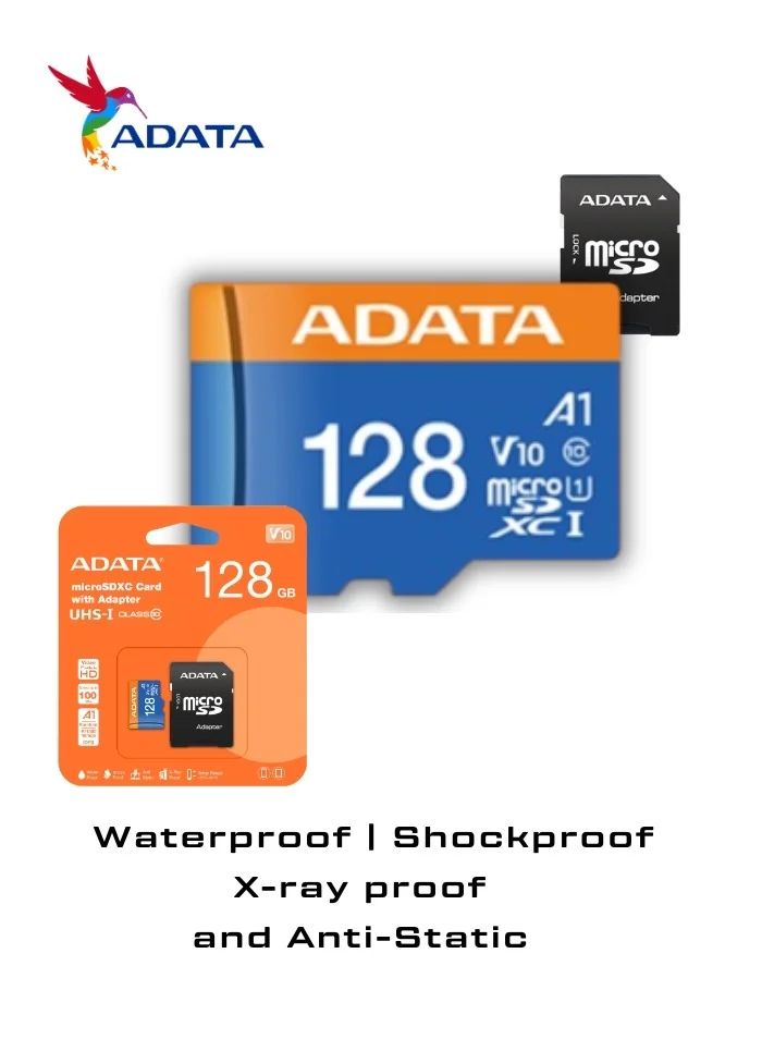 Premier High-Speed 128GB MicroSDXC Memory Card with Adapter (Class 10, UHS-I, V10, A1) Waterproof and Shockproof Storage for Smartphones and Cameras 1tmpe