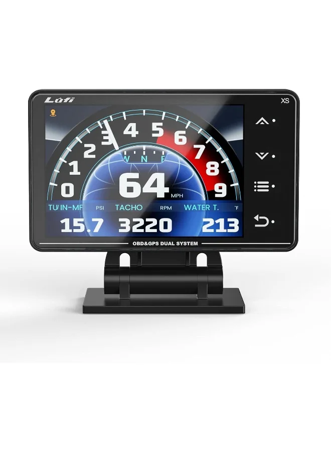Lufi Xs Multifunction OBD2 Digital Gauge Cluster and GPS Speedometer (Premium Car Heads Up Display) 9s95q
