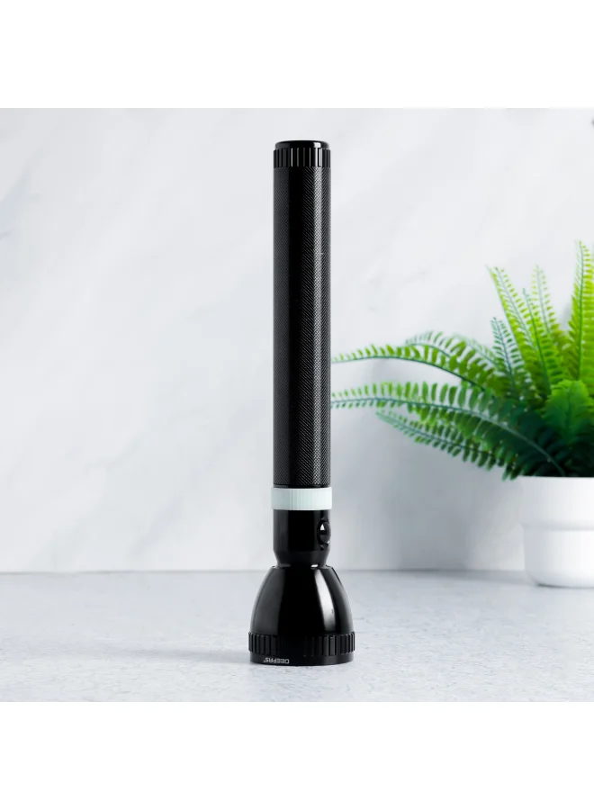 GEEPAS Rechargeable LED Flashlight Premium Aluminum Body High-Intensity Beam (Black, 357 mm) 8r9n8