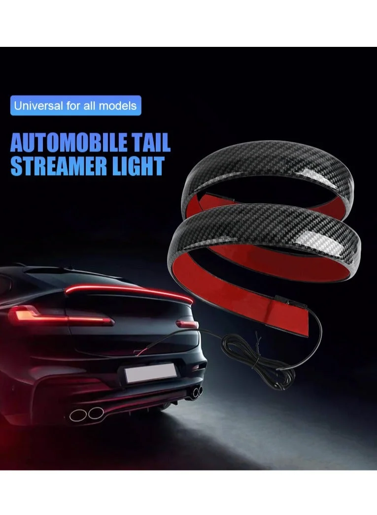 MUNTAQI LED Rear Spoiler Light Universal Carbon Fiber Style Third Brake Stop Signal Lamp (Black, 12V) esr7o