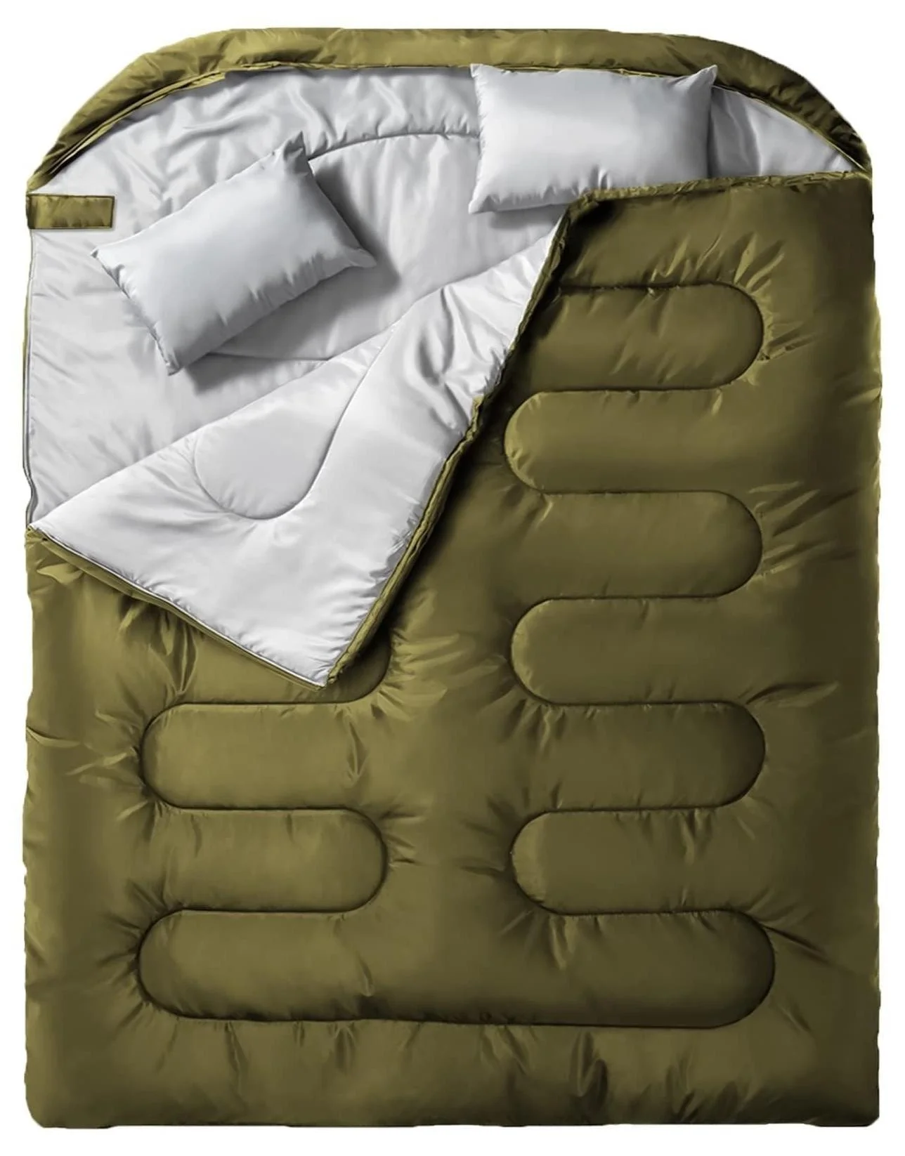 Arabest Double Sleeping Bag Waterproof Camping Gear with Compression Sack and Pillows (200 cm x 150 cm) 29a4l