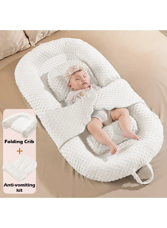 ZCM-HAPPY Portable Baby Crib Nest with Ergonomic Pillow and Soothing Sleep Mat (Infant Lounger, 80 x 50 cm) jytk3