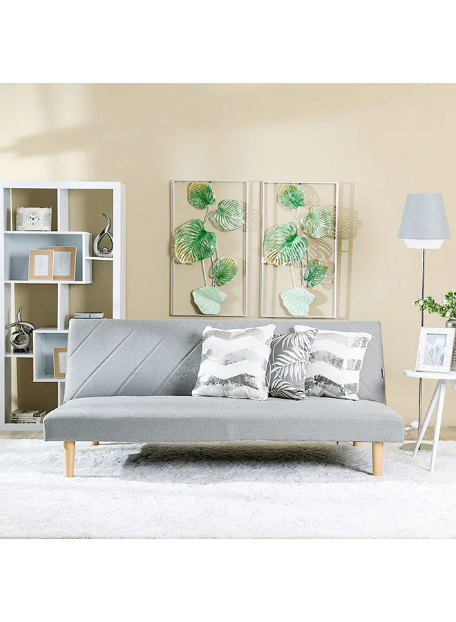 Danube Home Eudora 3-Seater Fabric Convertible Sofa Bed Premium Living Room Furniture (Light Grey, 177x90x75cm) 63q0n