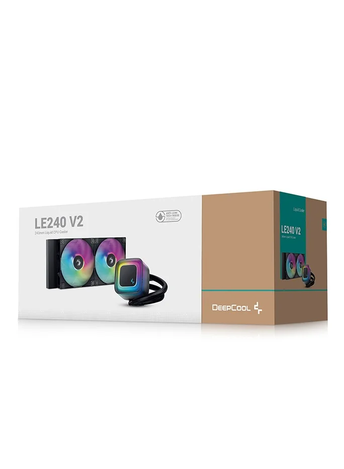 DEEPCOOL LE240 V2 Liquid CPU Cooler, 240mm Aluminum Radiator, Addressable RGB LED, High-Performance Cooling System for Intel and AMD (Black, 240mm) a6adw
